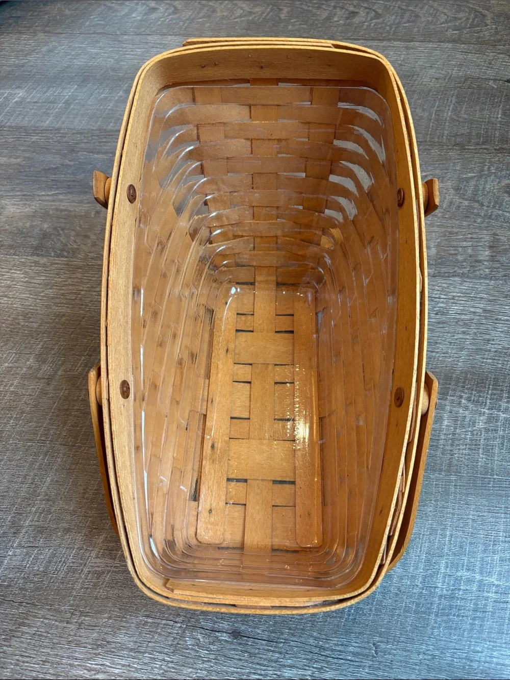 Longaberger Medium Vegetable Basket w/ Protector Handles Vintage